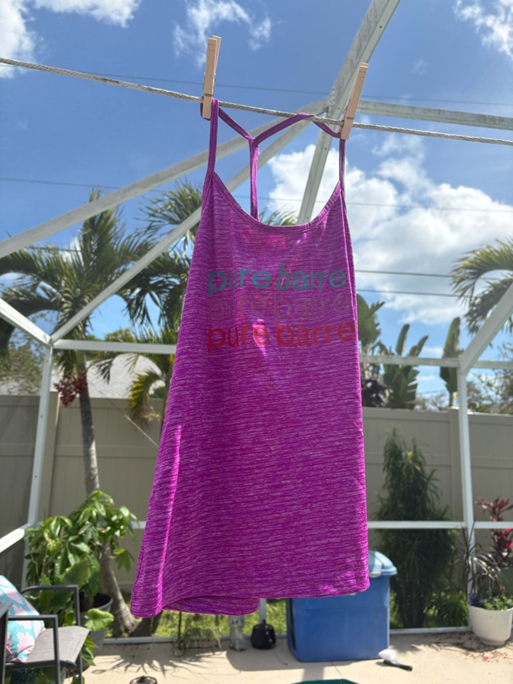 Pure Barre Magenta Space-Dye Workout Tank